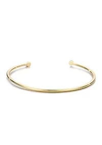 14k Gold Plated Crystal Ends Open Cuff