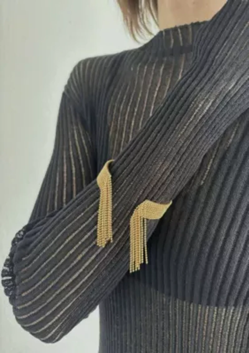 Tarnish Resistant 18k Gold Plated Fringe Cuff