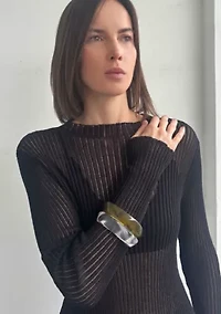 Set of Brown and Clear Bangle Set