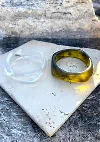 Set of Brown and Clear Bangle Set