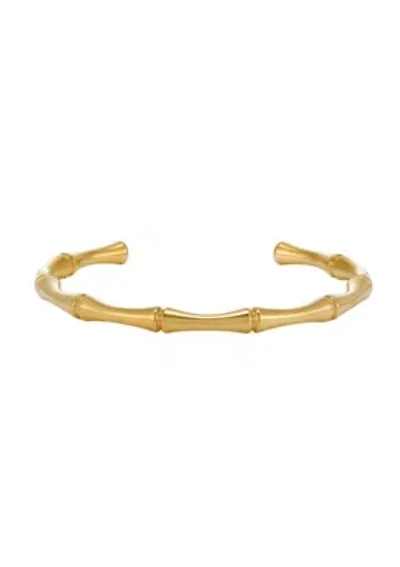 Tarnish Resistant 18k Gold Plated Bamboo Cuff