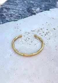 Tarnish Resistant 18k Gold Plated Bamboo Cuff