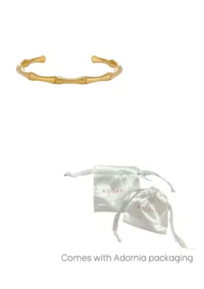 Tarnish Resistant 18k Gold Plated Bamboo Cuff