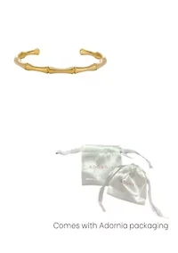 Tarnish Resistant 18k Gold Plated Bamboo Cuff