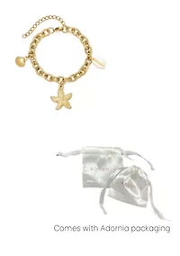 Tarnish Resistant 18k Gold Plated Beach Charm Bracelet