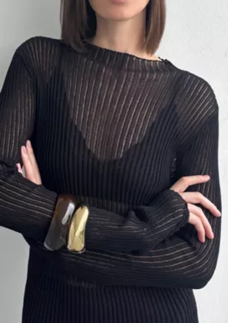 Gold Chunky Brown and Gold Bangle Set