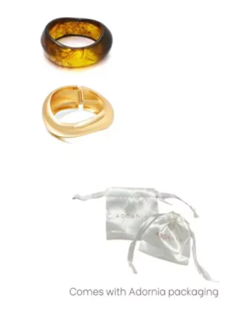 Gold Chunky Brown and Gold Bangle Set