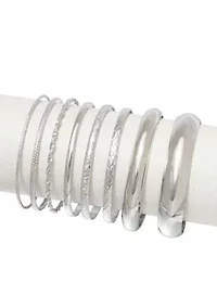 Silver Plated 8-Bangle Set