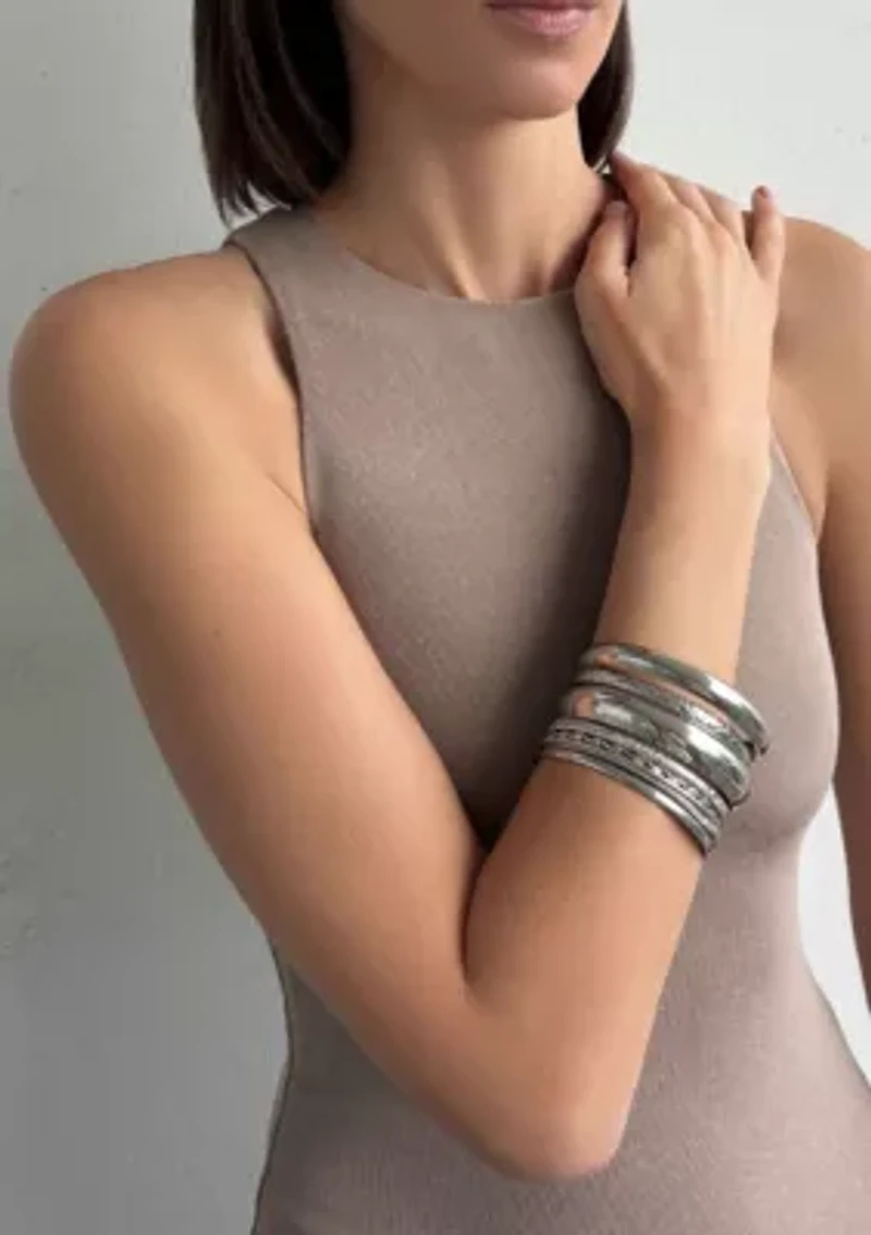 Silver Plated 8-Bangle Set