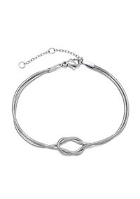 Tarnish Resistant Silver Plated Knotted Rope Chain Bracelet