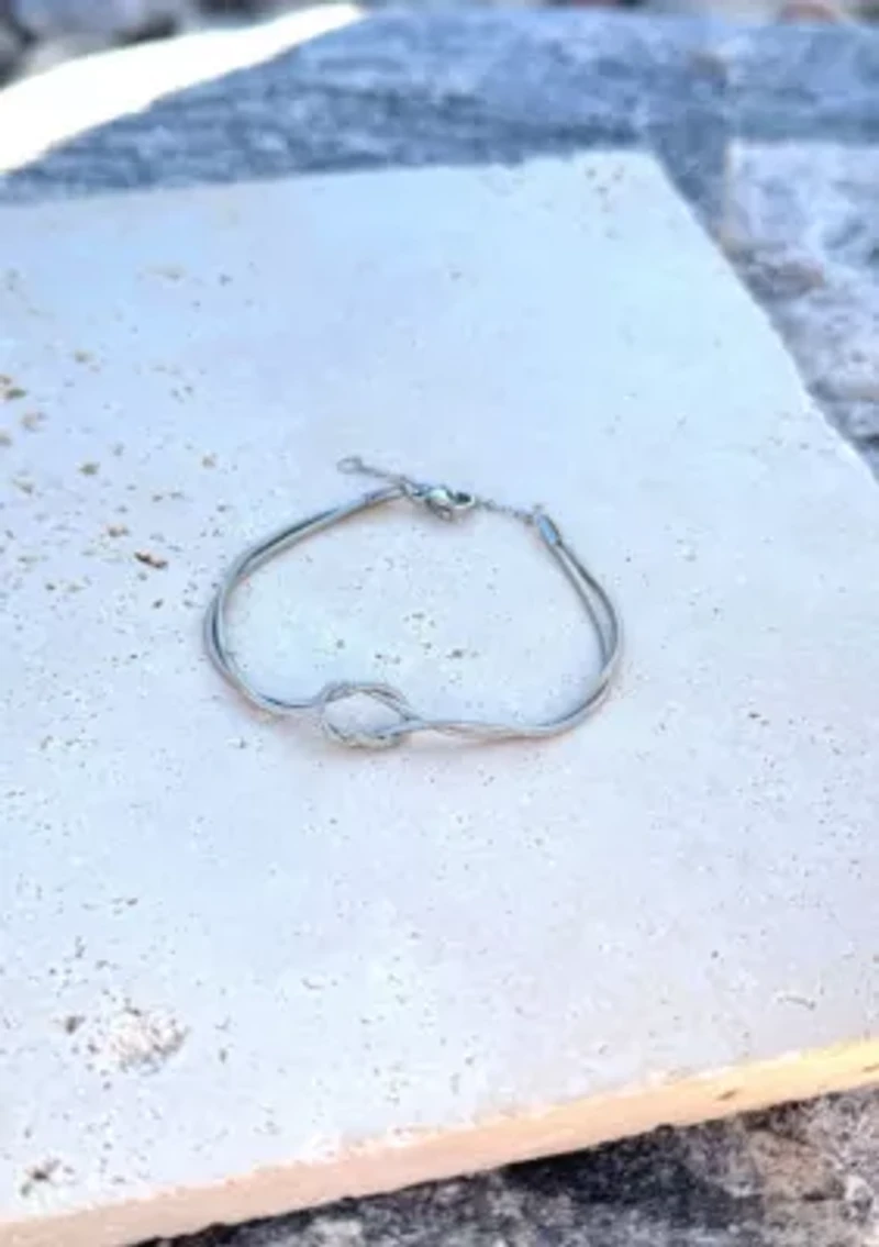 Tarnish Resistant Silver Plated Knotted Rope Chain Bracelet