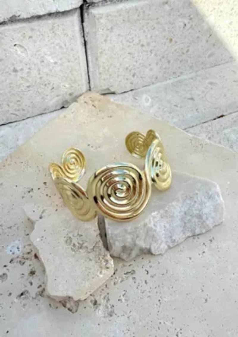 Gold Plated Swirl Cuff