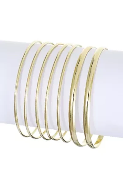 Gold Plated 6-Piece Thin Bangle Set