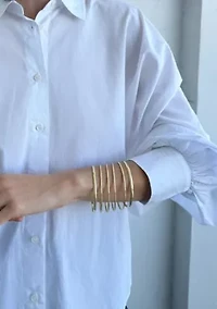 Gold Plated 6-Piece Thin Bangle Set