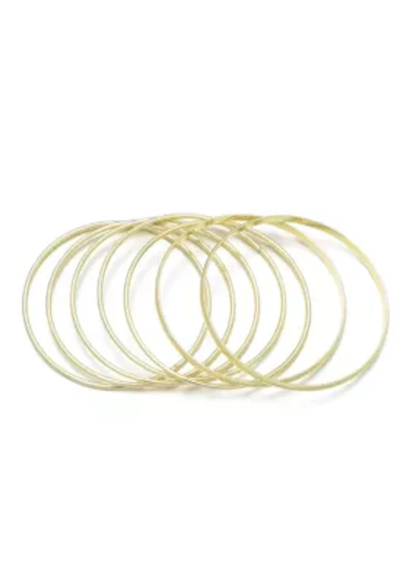 Gold Plated 6-Piece Thin Bangle Set