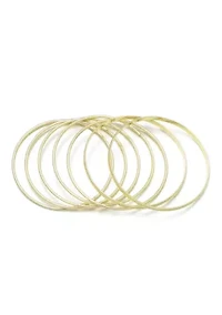Gold Plated 6-Piece Thin Bangle Set