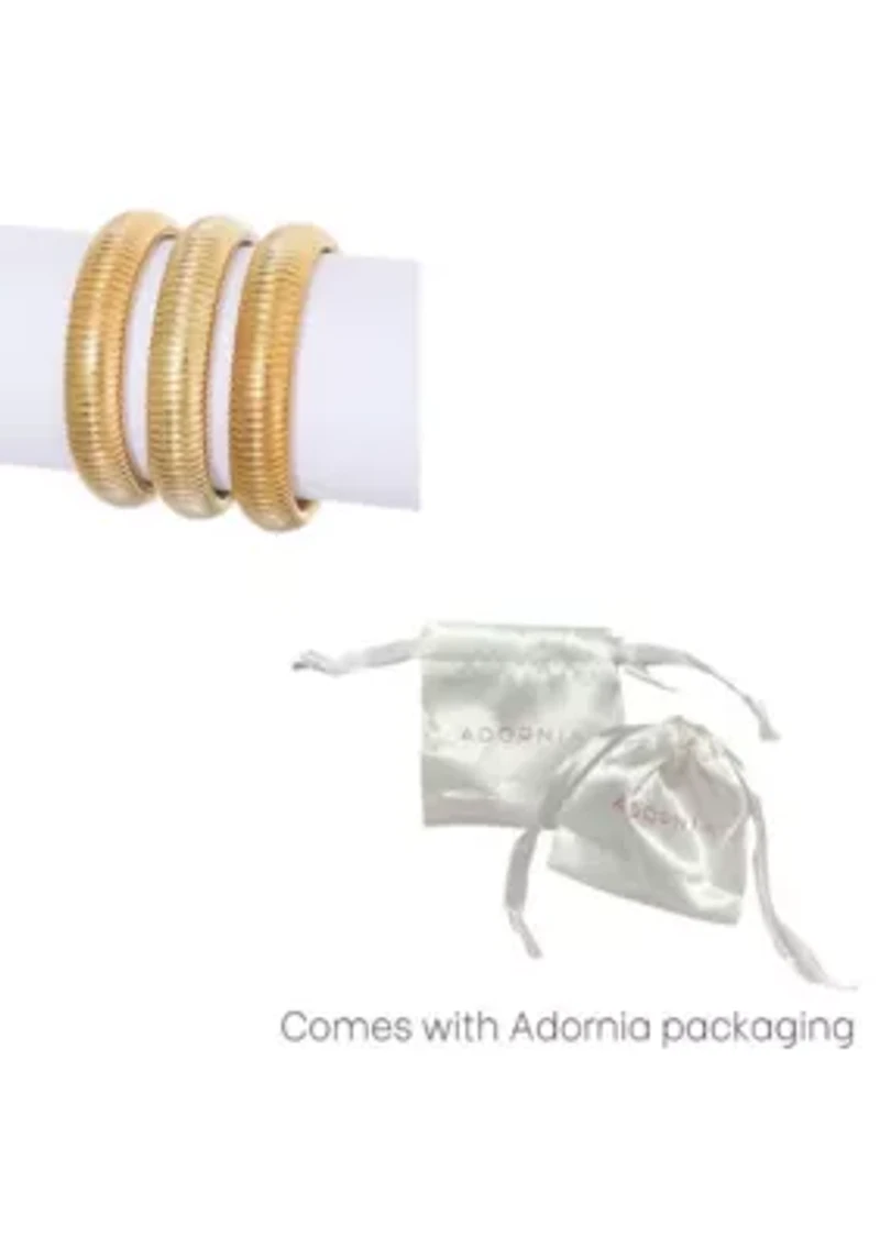 Gold Plated Set of 3 Coil Stretch Bracelets