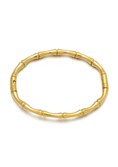 Tarnish Resistant 18k Gold Plated Invisble Clasp Bamboo Cuff