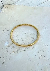 Tarnish Resistant 18k Gold Plated Invisble Clasp Bamboo Cuff