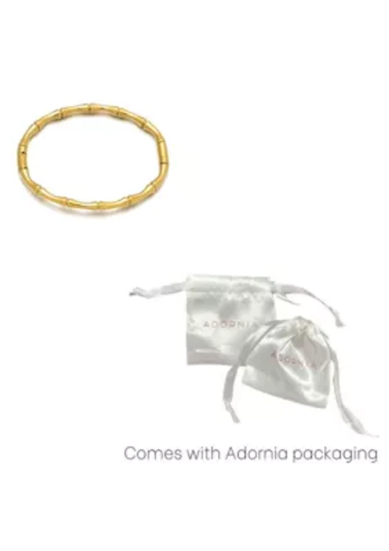 Tarnish Resistant 18k Gold Plated Invisble Clasp Bamboo Cuff