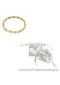 Tarnish Resistant 18k Gold Plated Invisble Clasp Bamboo Cuff