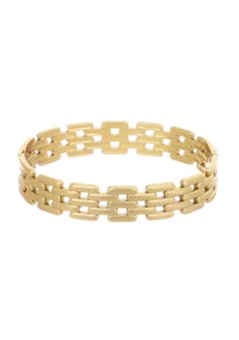 Gold Plated Chain Cuff with Invisible Clasp