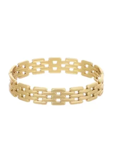 Gold Plated Chain Cuff with Invisible Clasp