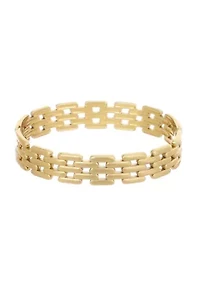 Gold Plated Chain Cuff with Invisible Clasp