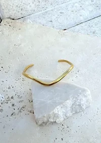 Tarnish Resistant 18k Gold Plated Wave Cuff