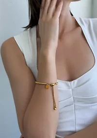 Tarnish Resistant 18k Gold Plated Beaded Bolo Bracelet