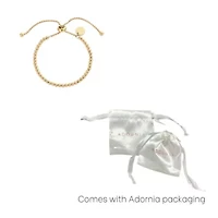 Tarnish Resistant 18k Gold Plated Beaded Bolo Bracelet