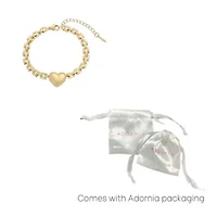 Tarnish Resistant 18k Gold Plated Heart Grid Chain Bracelet