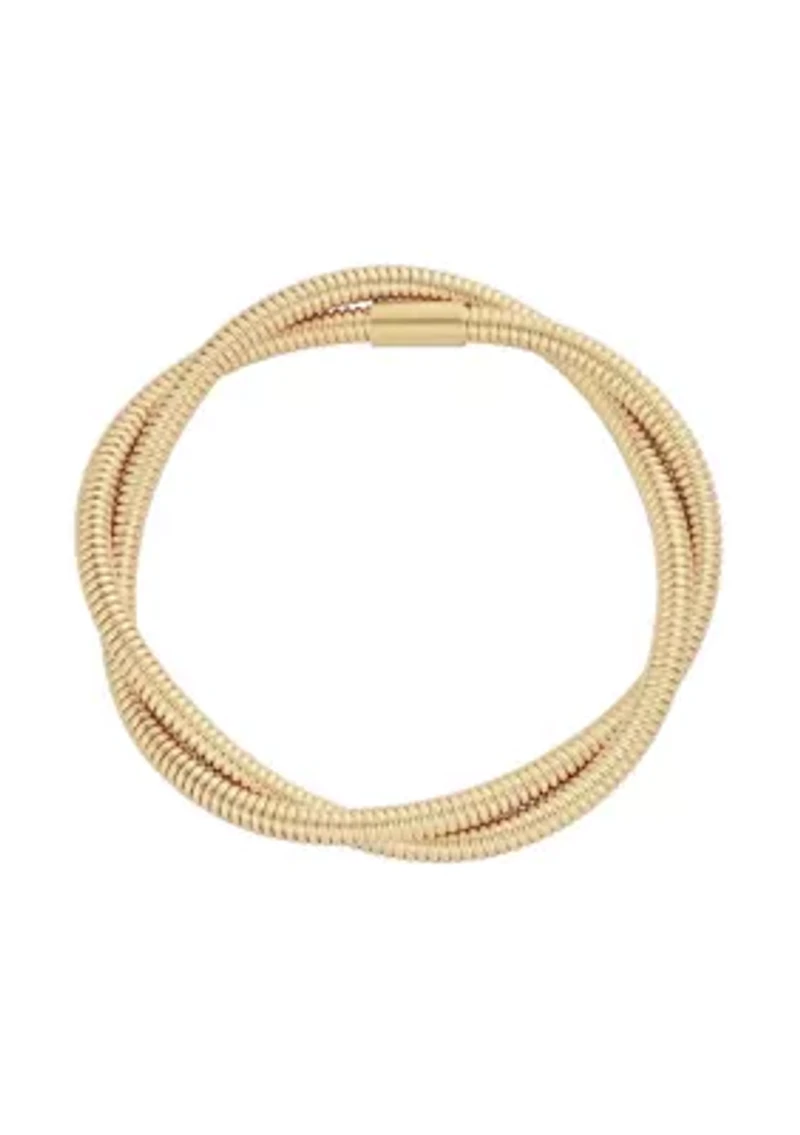 Tarnish Resistant 18k Gold Plated Wrap Chord Bracelet