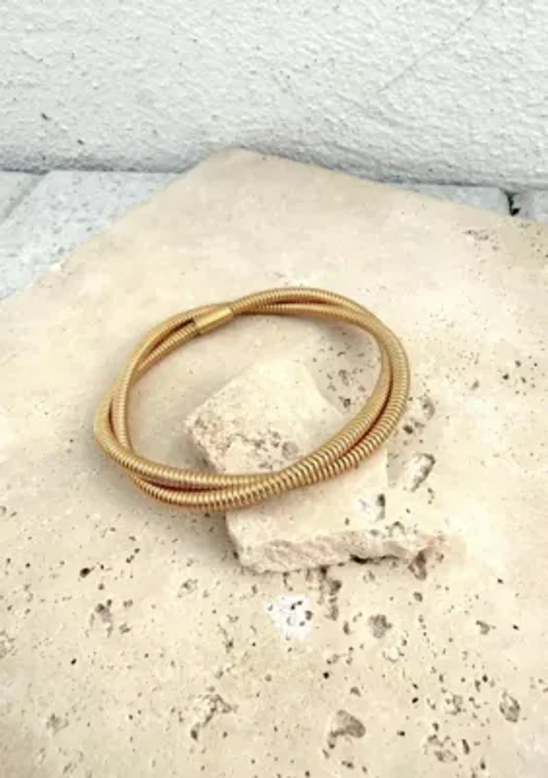 Tarnish Resistant 18k Gold Plated Wrap Chord Bracelet