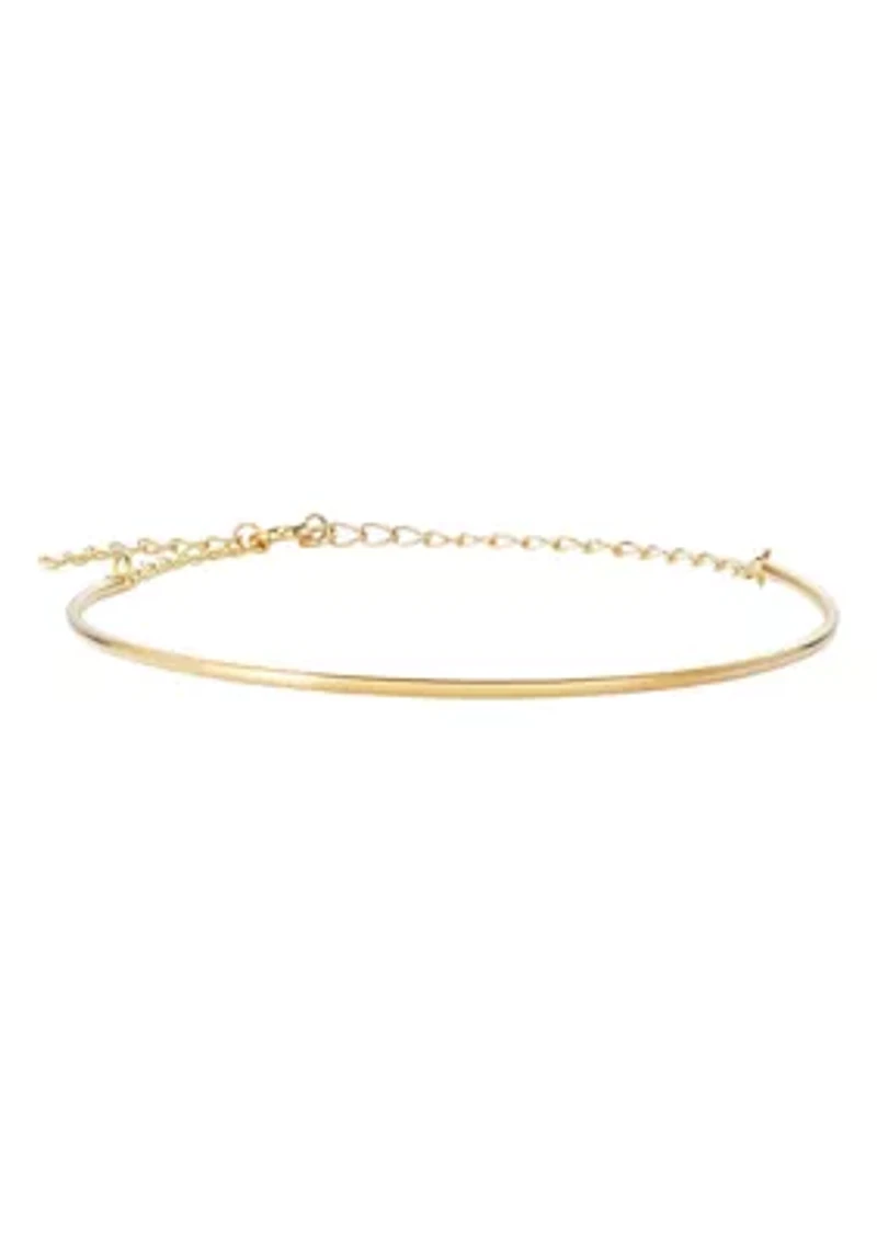 Tarnish Resistant 18k Gold Plated Cuff Adjustable Chain Bracelet