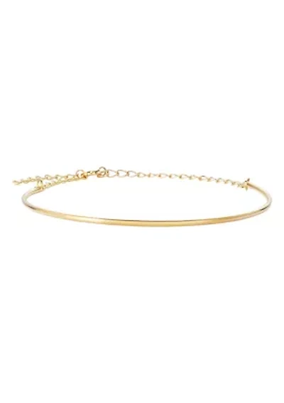 Tarnish Resistant 18k Gold Plated Cuff Adjustable Chain Bracelet