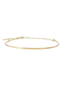 Tarnish Resistant 18k Gold Plated Cuff Adjustable Chain Bracelet