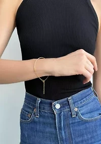 Tarnish Resistant 18k Gold Plated Cuff Adjustable Chain Bracelet