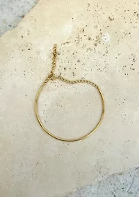 Tarnish Resistant 18k Gold Plated Cuff Adjustable Chain Bracelet