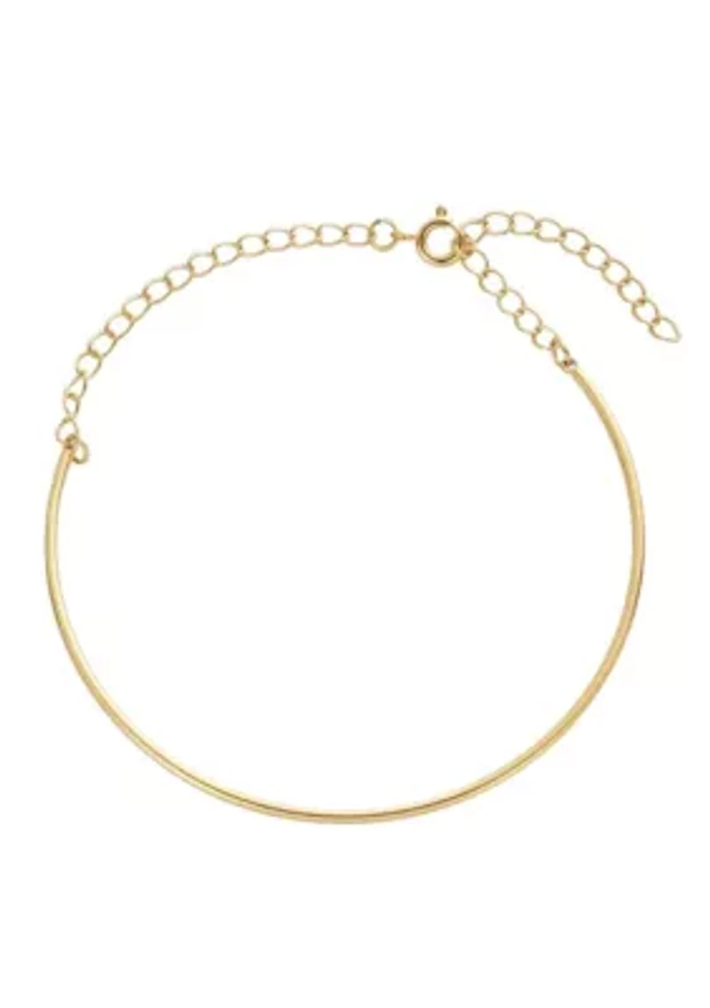 Tarnish Resistant 18k Gold Plated Cuff Adjustable Chain Bracelet