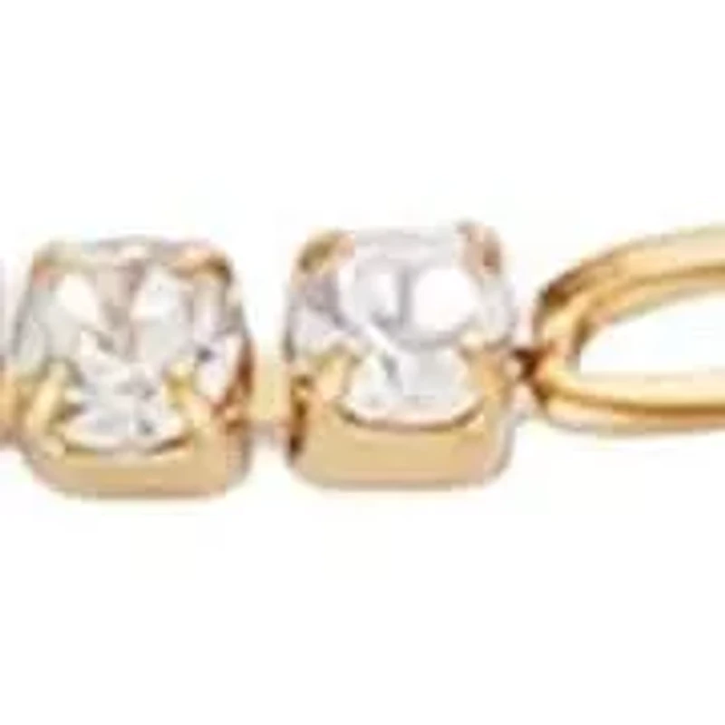 Tarnish Resistant 18k Gold Plated Half Tennis and Paperclip Chain Bracelet