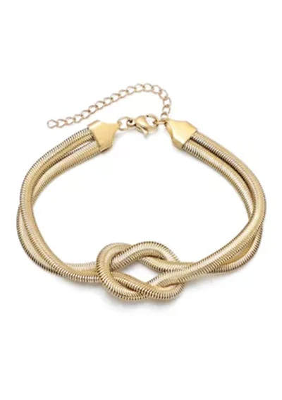Tarnish Resistant 18k Gold Plated Knot Bracelet