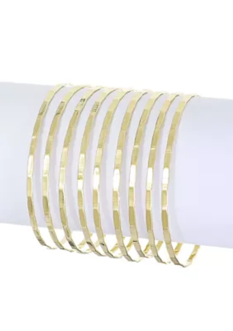 Gold Plated -Piece Thin Bangle Set