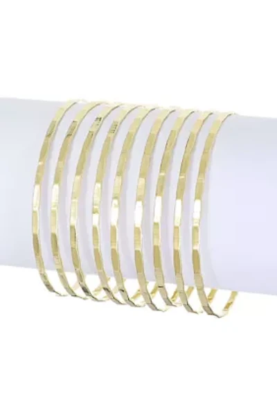 Gold Plated -Piece Thin Bangle Set