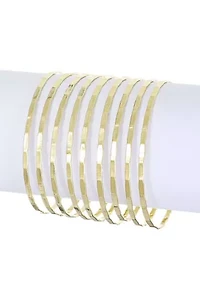 Gold Plated -Piece Thin Bangle Set