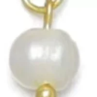 14k Gold Plated Freshwater Pearl and Coin Charm Bracelet