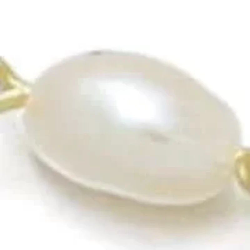 14k Gold Plated Freshwater Pearl and Flower Bracelet