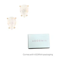 14k Gold Vermeil Moonstone Pear Cut Studs