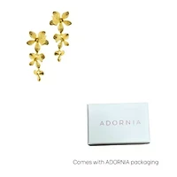 14k Gold Plated 3-Petal Drop Earrings