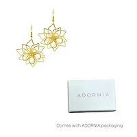 14k Gold Plated Wire Flower Earrings